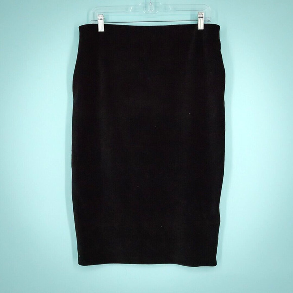 Whistles Size Medium M Black Pull On Stretch Waist Corduroy Style Cotton Skirt - Picture 1 of 6